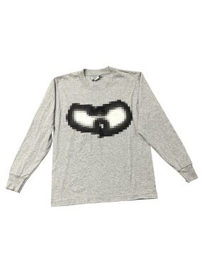 Vintage 1990s Wu Wear Long Sleeve Shirt Grey Pixel Graphic